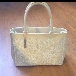 Oscar we la rental Cream Floral Print Tote Bag